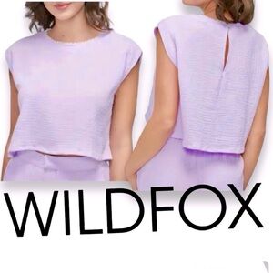 Cap Sleeve Wildfox Gauze Top Cropped Size XL